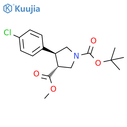 trans-1-Boc-4-(4-chloro-phenyl)-pyrrolidine-3-carboxylic acid methyl ester structure