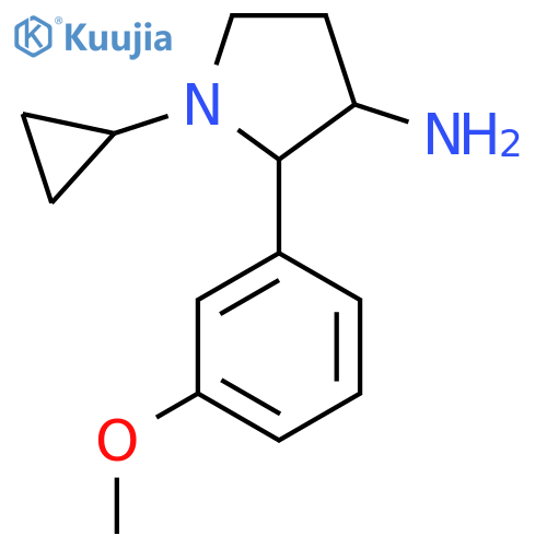 1-Cyclopropyl-2-(3-methoxyphenyl)pyrrolidin-3-amine structure