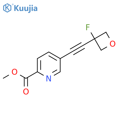 methyl 5-[2-(3-fluorooxetan-3-yl)ethynyl]pyridine-2-carboxylate structure