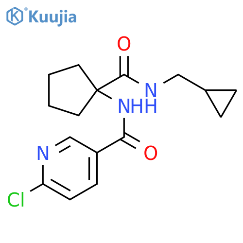 6-Chloro-N-[1-[[(cyclopropylmethyl)amino]carbonyl]cyclopentyl]-3-pyridinecarboxamide structure