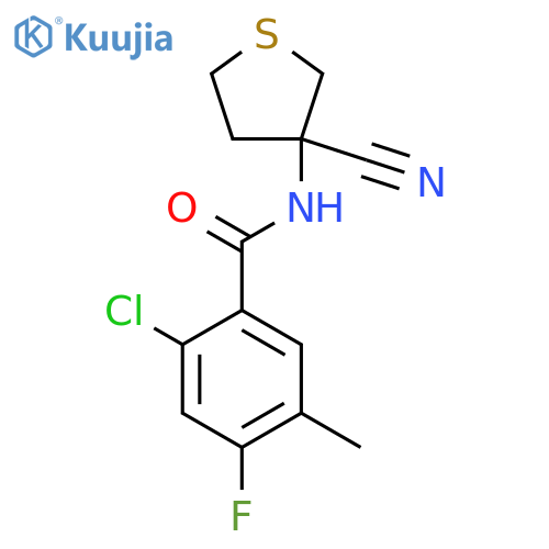 2-chloro-N-(3-cyanothiolan-3-yl)-4-fluoro-5-methylbenzamide structure