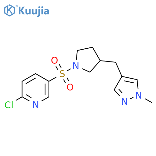 2-Chloro-5-[[3-[(1-methyl-1H-pyrazol-4-yl)methyl]-1-pyrrolidinyl]sulfonyl]pyridine structure