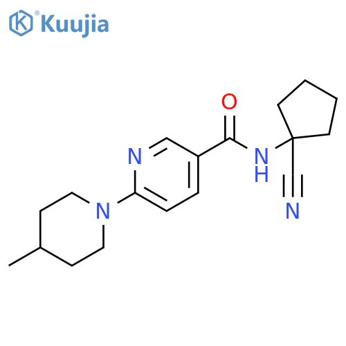 N-(1-Cyanocyclopentyl)-6-(4-methyl-1-piperidinyl)-3-pyridinecarboxamide structure