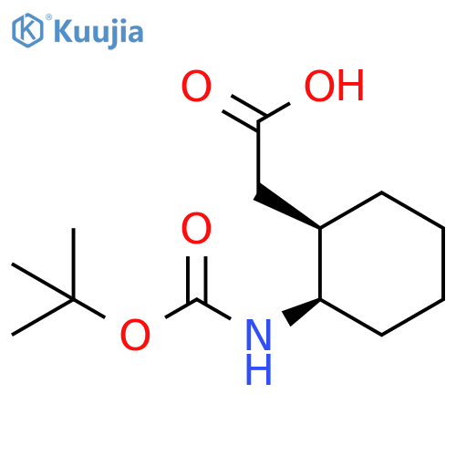 rac-2-[(1R,2R)-2-{[(tert-butoxy)carbonyl]amino}cyclohexyl]acetic acid, cis structure