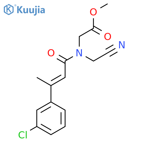 methyl 2-[3-(3-chlorophenyl)-N-(cyanomethyl)but-2-enamido]acetate structure