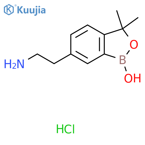 6-(2-aminoethyl)-3,3-dimethyl-1,3-dihydro-2,1-benzoxaborol-1-ol hydrochloride structure