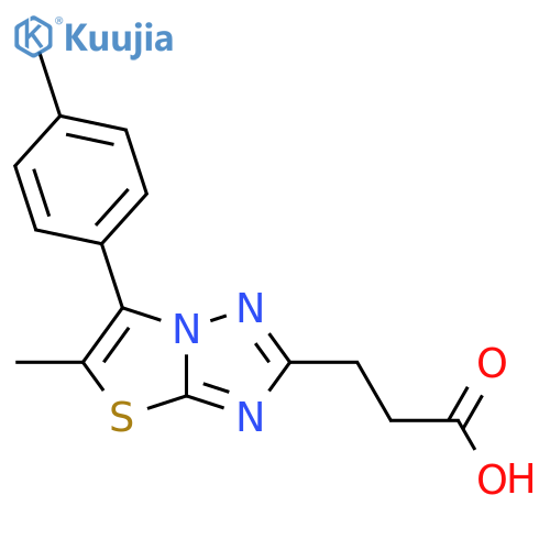 3-(5-Methyl-6-p-tolyl-thiazolo[3,2-b][1,2,4]triazol-2-yl)-propionic acid structure