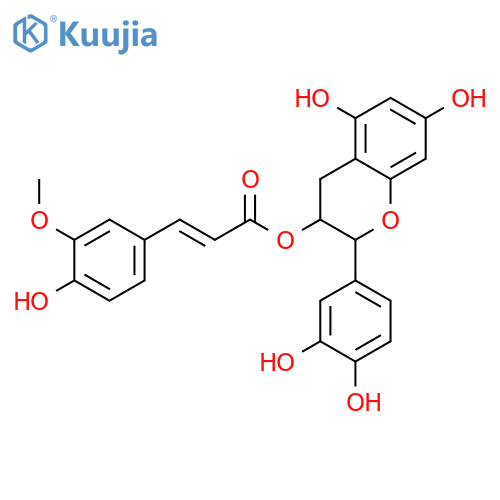 3,3',4',5,7-Pentahydroxyflavan; (2R,3R)-form, 3-O-(4-Hydroxy-3-methoxy-E-cinnamoyl) structure
