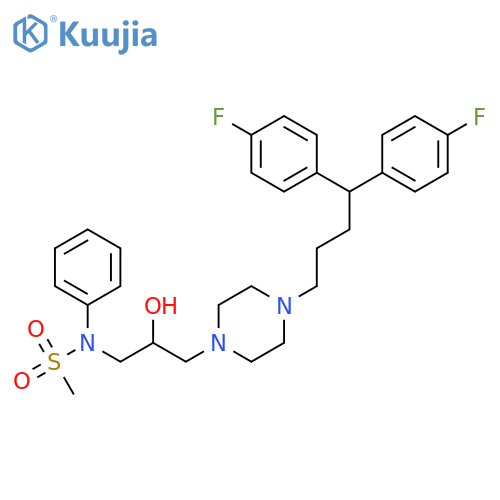 Methanesulfonamide,N-[3-[4-[4,4-bis(4-fluorophenyl)butyl]-1-piperazinyl]-2-hydroxypropyl]-N-phenyl- structure