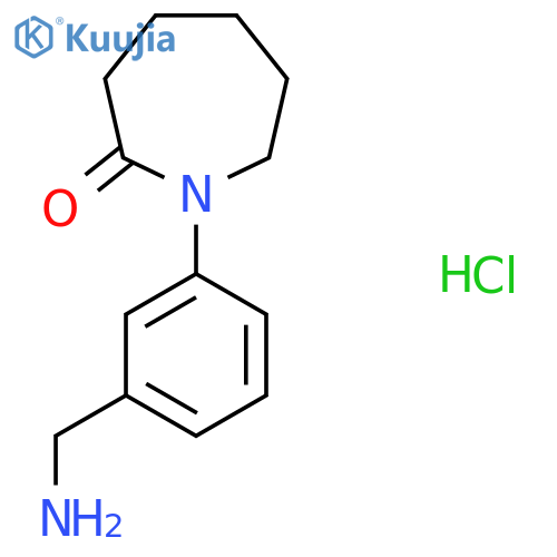 1-[3-(Aminomethyl)phenyl]azepan-2-one hydrochloride structure