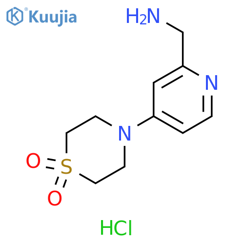 4-[2-(Aminomethyl)pyridin-4-yl]-1lambda(6),4- thiomorpholine-1,1-dione,2HCl structure