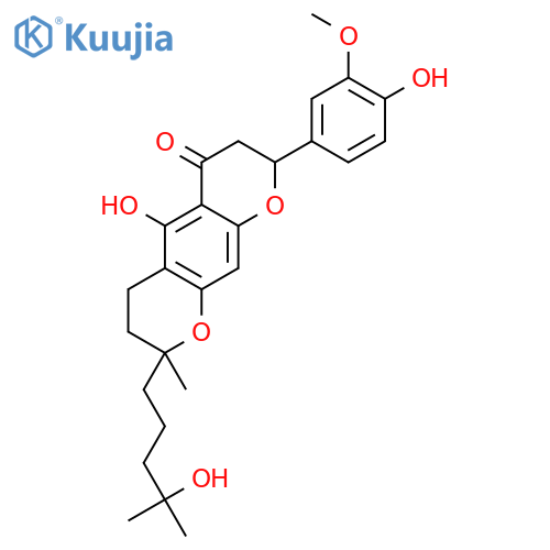 (2S)-5-hydroxy-2-(4-hydroxy-3-methoxyphenyl)-8-(4-hydroxy-4-methylpentyl)-8-methyl-2,3,7,8-tetrahydropyrano[3,2-g]chromen-4(6H)-one structure
