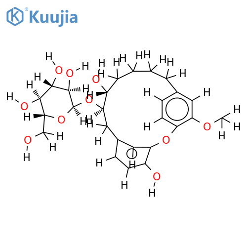 (9R,10R)-17-methoxy-2-oxatricyclo[13.2.2.13,7]icosa-1(17),3(20),4,6,15,18-hexaene-4,9,10-triol-9-O-beta-D-glucopyranoside structure