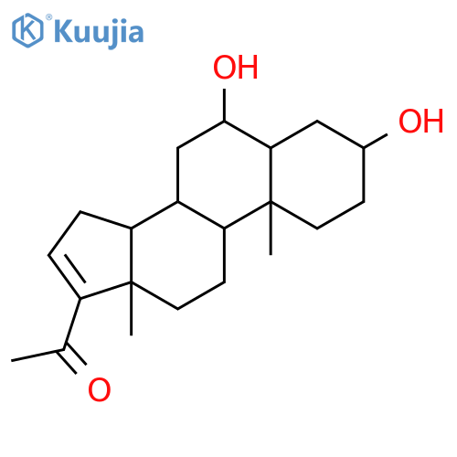 3beta,6alpha-dihydroxy-5alpha-pregn-16-en-20-one structure