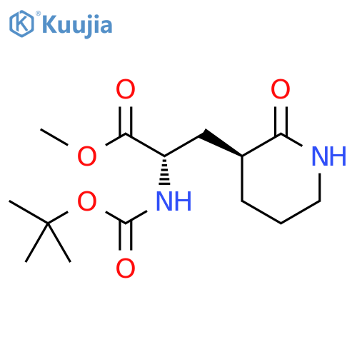 3-Piperidinepropanoic acid, α-[[(1,1-dimethylethoxy)carbonyl]amino]-2-oxo-, methyl ester, (αS,3S)- structure