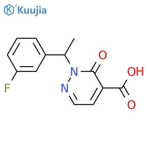 2-[1-(3-Fluoro-phenyl)-ethyl]-3-oxo-2,3-dihydro-pyridazine-4-carboxylic acid structure