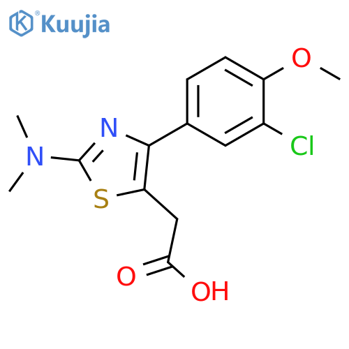 [4-(3-Chloro-4-methoxy-phenyl)-2-dimethylamino-thiazol-5-yl]-acetic acid structure