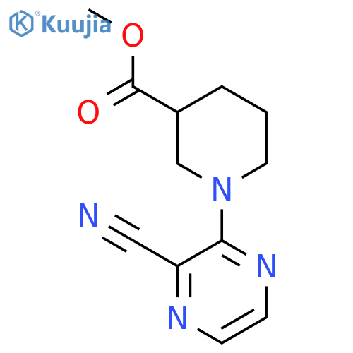 Methyl 1-(3-cyanopyrazin-2-yl)piperidine-3-carboxylate structure