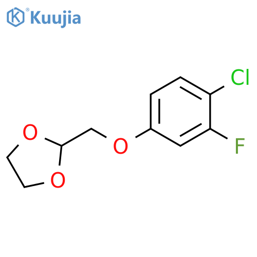 2-[(4-chloro-3-fluorophenoxy)methyl]-1,3-dioxolane structure