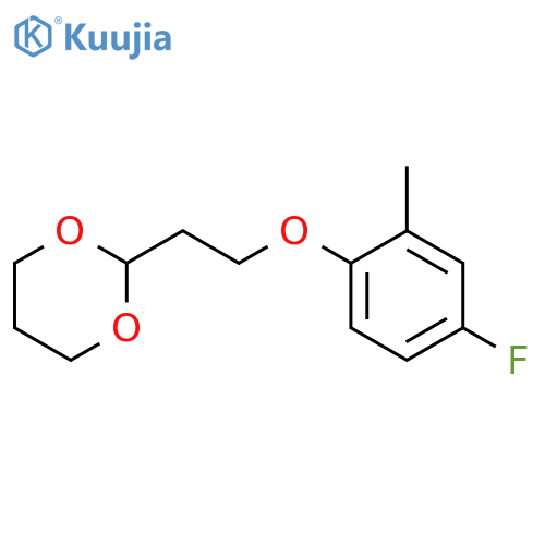 2-[2-(4-fluoro-2-methylphenoxy)ethyl]-1,3-dioxane structure