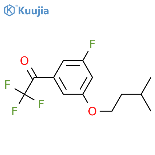 2,2,2-trifluoro-1-[3-fluoro-5-(3-methylbutoxy)phenyl]ethanone structure