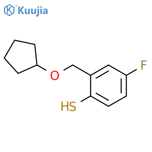 2-(cyclopentyloxymethyl)-4-fluorobenzenethiol structure