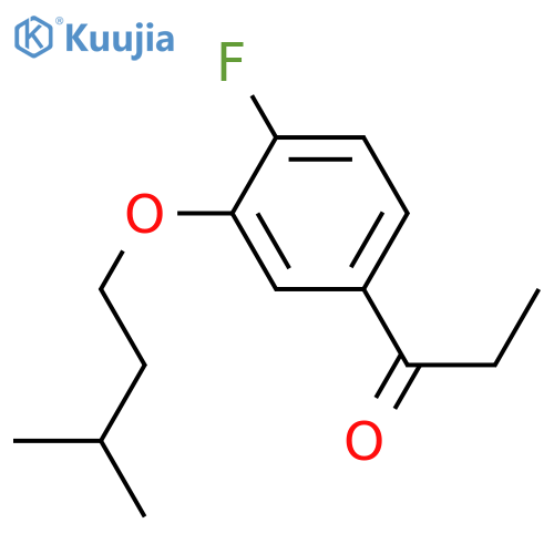 1-[4-fluoro-3-(3-methylbutoxy)phenyl]propan-1-one structure