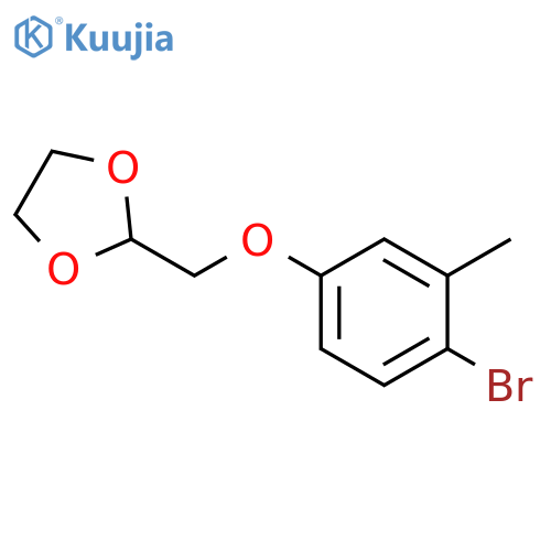 2-[(4-bromo-3-methylphenoxy)methyl]-1,3-dioxolane structure