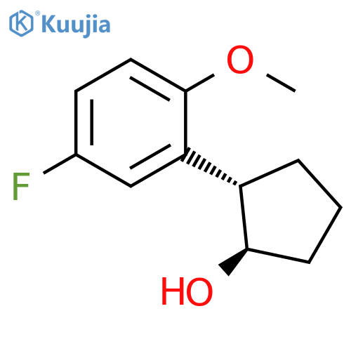 trans-2-(3-Fluoro-6-methoxyphenyl)cyclopentanol structure