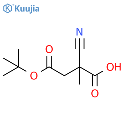 4-(tert-butoxy)-2-cyano-2-methyl-4-oxobutanoic acid structure