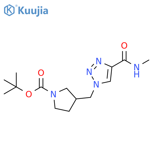 tert-butyl 3-{[4-(methylcarbamoyl)-1H-1,2,3-triazol-1-yl]methyl}pyrrolidine-1-carboxylate structure