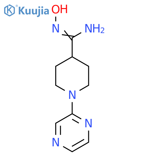 (Z)-N'-hydroxy-1-(pyrazin-2-yl)piperidine-4-carboximidamide structure