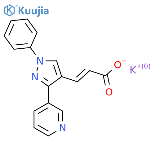potassium 3-1-phenyl-3-(pyridin-3-yl)-1H-pyrazol-4-ylprop-2-enoate structure