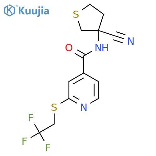 N-(3-cyanothiolan-3-yl)-2-[(2,2,2-trifluoroethyl)sulfanyl]pyridine-4-carboxamide structure