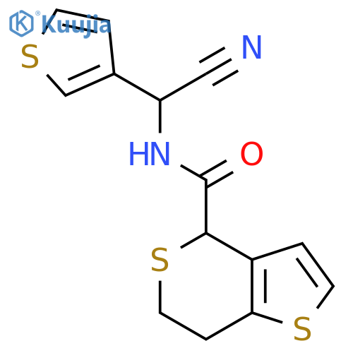 N-cyano(thiophen-3-yl)methyl-4H,6H,7H-thieno3,2-cthiopyran-4-carboxamide structure