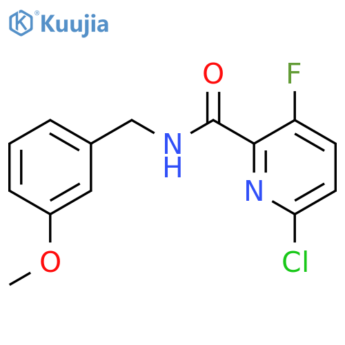 6-chloro-3-fluoro-N-(3-methoxyphenyl)methylpyridine-2-carboxamide structure