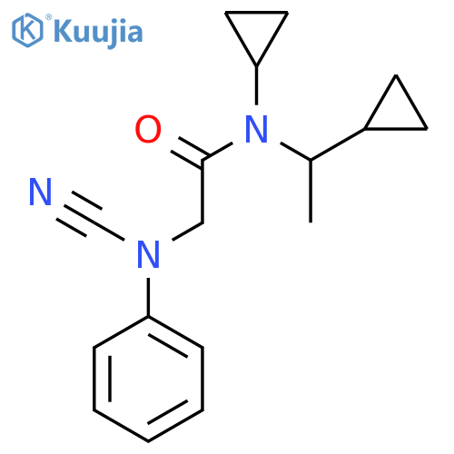 2-[cyano(phenyl)amino]-N-cyclopropyl-N-(1-cyclopropylethyl)acetamide structure