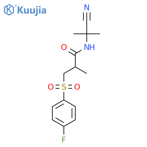 N-(1-cyano-1-methylethyl)-3-(4-fluorobenzenesulfonyl)-2-methylpropanamide structure