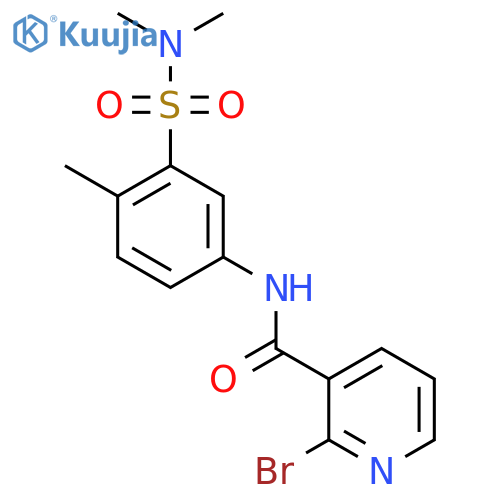 2-bromo-N-[3-(dimethylsulfamoyl)-4-methylphenyl]pyridine-3-carboxamide structure
