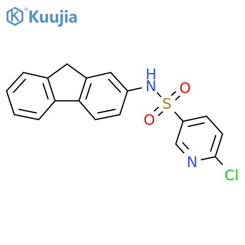 6-chloro-N-(9H-fluoren-2-yl)pyridine-3-sulfonamide structure