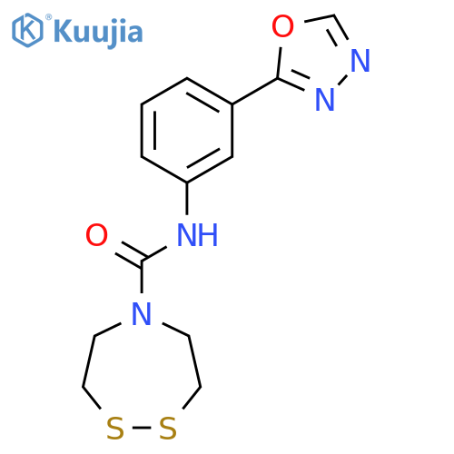 N-[3-(1,3,4-oxadiazol-2-yl)phenyl]-1,2,5-dithiazepane-5-carboxamide structure