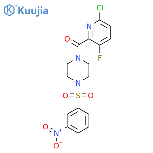 1-(6-Chloro-3-fluoropyridine-2-carbonyl)-4-(3-nitrobenzenesulfonyl)piperazine structure