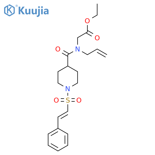 ethyl 2-{1-[1-(2-phenylethenesulfonyl)piperidin-4-yl]-N-(prop-2-en-1-yl)formamido}acetate structure