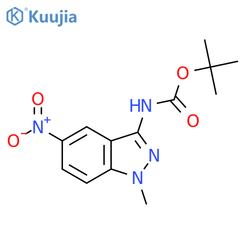 tert-butyl N-(1-methyl-5-nitro-1H-indazol-3-yl)carbamate structure
