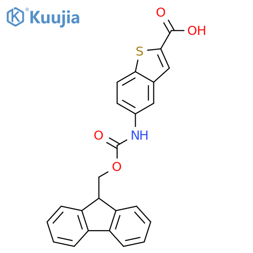 5-({(9H-fluoren-9-yl)methoxycarbonyl}amino)-1-benzothiophene-2-carboxylic acid structure