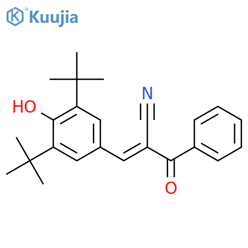 (2E)-2-[(E)-benzoyl]-3-(3,5-di-tert-butyl-4-hydroxyphenyl)prop-2-enenitrile structure