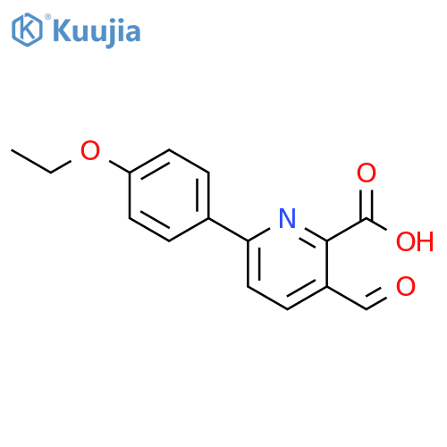 6-(4-ethoxyphenyl)-3-formylpyridine-2-carboxylic acid structure