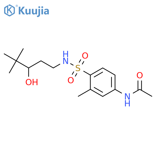 N-{4-(3-hydroxy-4,4-dimethylpentyl)sulfamoyl-3-methylphenyl}acetamide structure