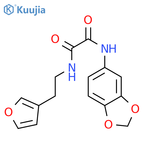 N-(2H-1,3-benzodioxol-5-yl)-N'-[2-(furan-3-yl)ethyl]ethanediamide structure