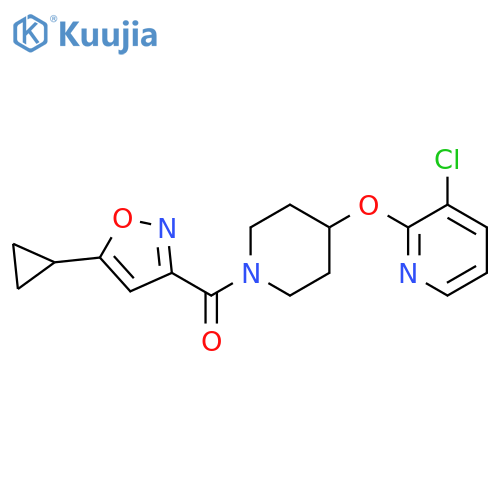 3-chloro-2-{[1-(5-cyclopropyl-1,2-oxazole-3-carbonyl)piperidin-4-yl]oxy}pyridine structure